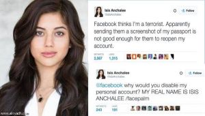 «فيسبوك» يجمد حساب مستخدمة بسبب اسمها