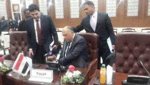 ‏وزير الخارجية المصري يُحطم «ميكروفون الجزيرة» (فيديو)