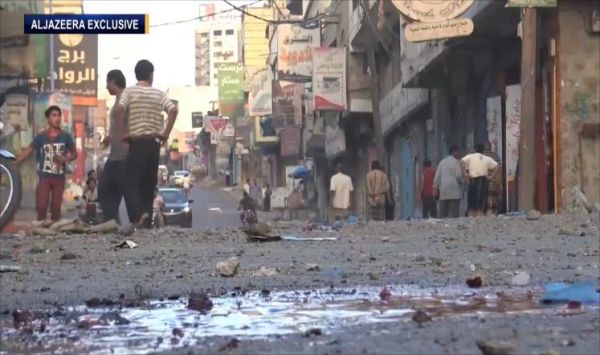 مقتل وإصابة 11 مدنياً في قصف حوثي استهدف عدداً من الأحياء السكنية بتعز