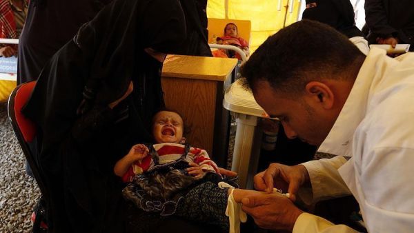 يونيسيف: 150 ألف طفل أصيبوا بالكوليرا في اليمن