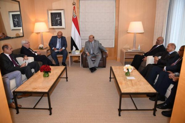 الرئيس هادي يلتقي المبعوث الأممي إلى اليمن في نيويورك