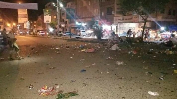 قتيلان بينهم امرأة وإصابة آخرين بانفجار عبوة ناسفة وسط مدينة تعز