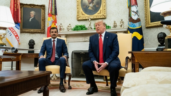 أمير قطر وترامب يؤكدان تعزيز علاقات بلديهما الإستراتيجية والدفاعية