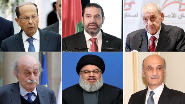 أمراء حرب وزعماء طوائف.. 6 رجال يتصدرون المشهد السياسي اللبناني