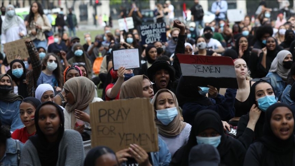 لندن .. مئات يتظاهرون رفضا للحرب في اليمن