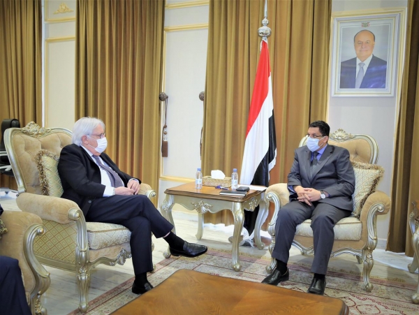 في جولته الجديدة.. غريفيث يبحث مع وزير الخارجية جهود إحلال السلام في اليمن