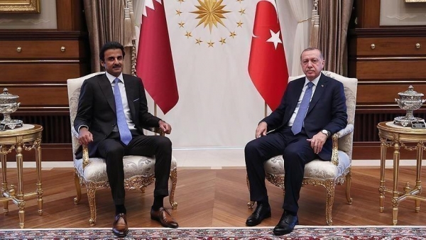 أمير قطر وأردوغان يبحثان عدوان إسرائيل على 
