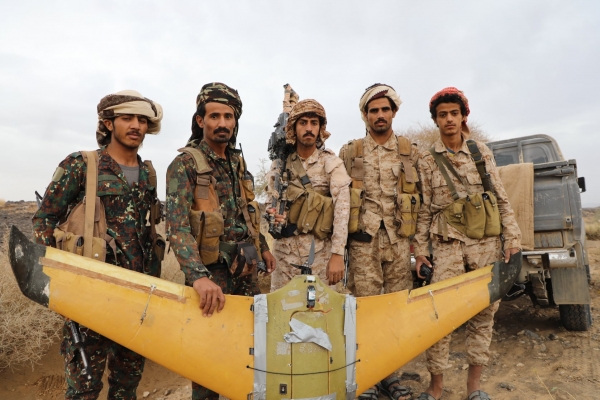 القوات الحكومية تسقط طائرة مسيرة للحوثيين غربي مأرب