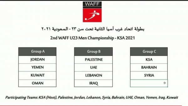 قرعة غرب آسيا تضع المنتخب الأولمبي اليمني في المجموعة الأولى