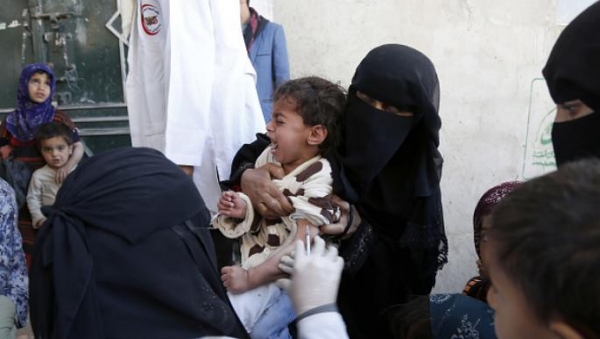 الحصبة تفتك بأطفال اليمن والحوثي 