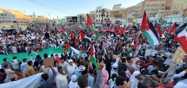 مهرجان جماهيري بوادي حضرموت تضامنا مع الشعب الفلسطيني