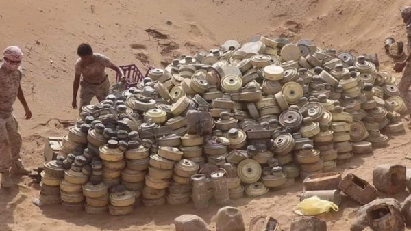 انتزاع أكثر من 700 لغم وذخائر غير منفجرة في اليمن خلال الأسبوع الفائت