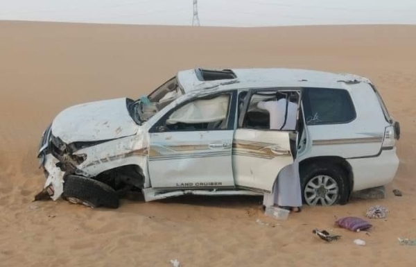وفاة وإصابة ستة يمنيين من اسرة واحدة في منطقة شرورة بحادث مروري