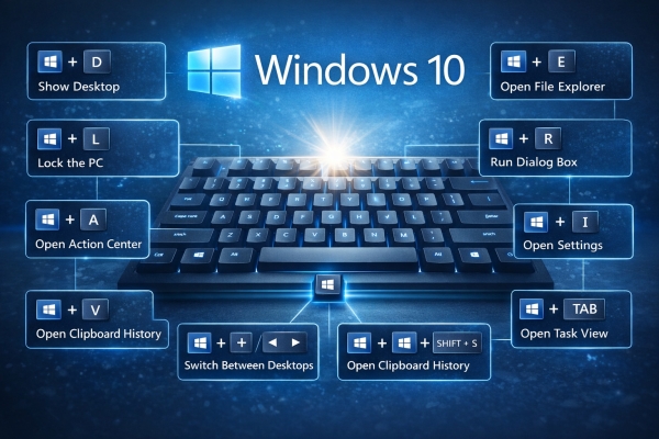 تعرف على أهم اختصارات لوحة المفاتيح في ويندوز 10