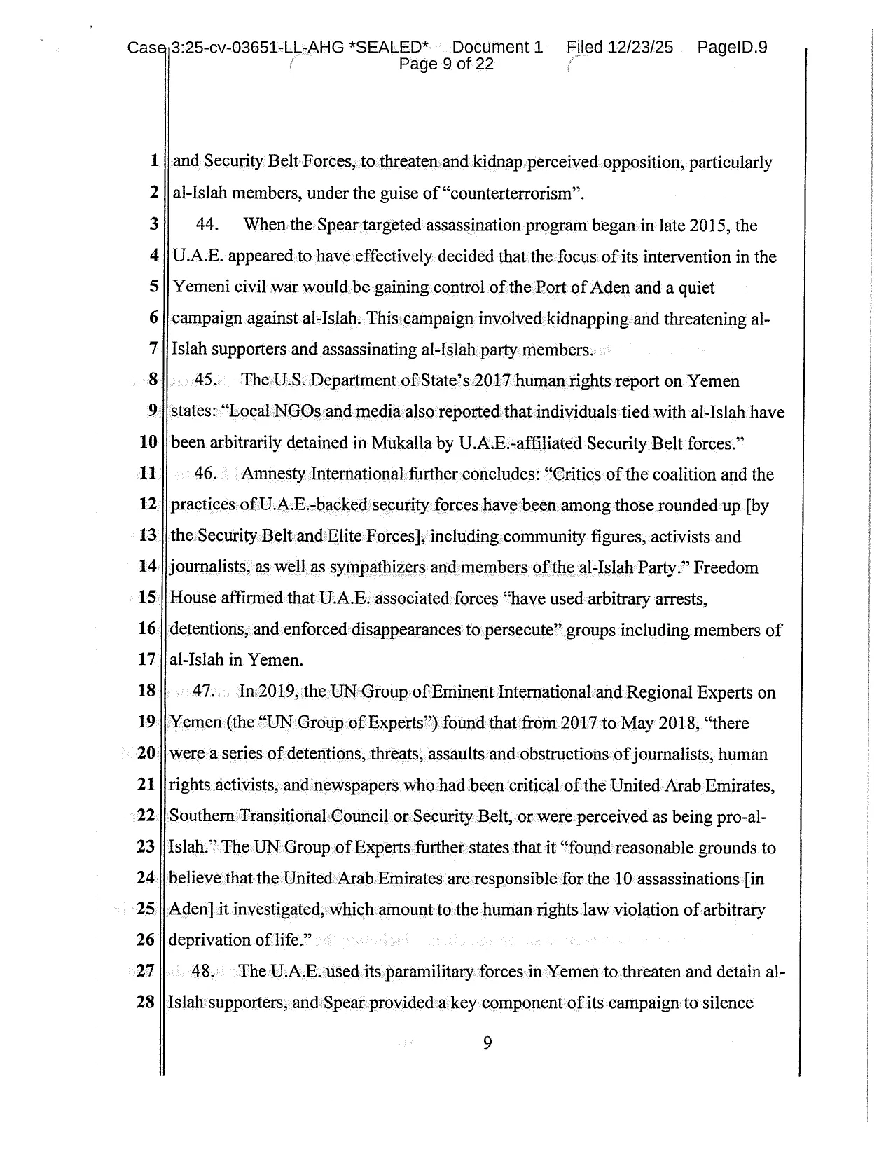 الموقع بوست يحصل على وثائق الدعوى القضائية المرفوعة ضد الإمارات في أمريكا ومرتزقتها في اليمن