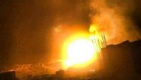 انفجارات عنيفة جراء استهداف الطيران لمعسكر الحفا بالعاصمة صنعاء
