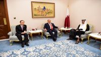 قمة ثلاثية جمعت الرئيس هادي وأمير قطر وبان كي مون في الدوحة