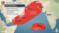 توقعات بإعصار مداري سيضرب سواحل اليمن وسلطنة عمان