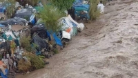 سيول الأمطار تجرف مخيمات المهمشين جنوب مدينة إب