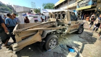 إرتفاع ضحايا الإنفجار الذي استهدف دورية عسكرية وسط مدينة تعز